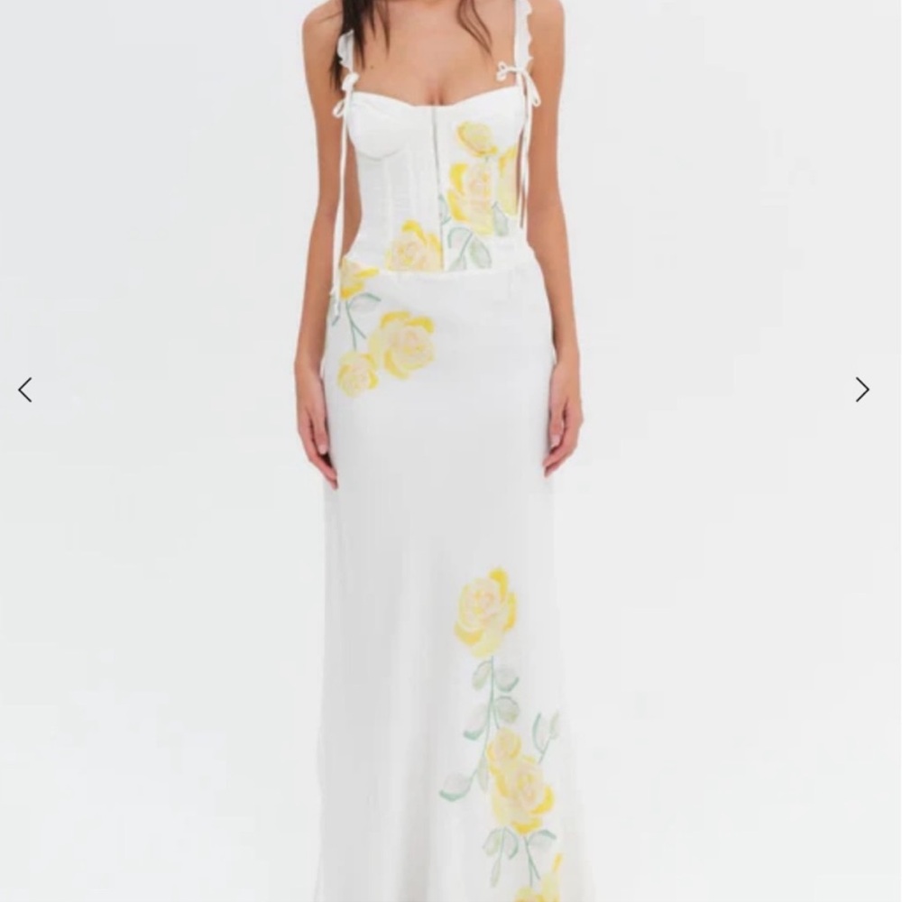 For Love And Lemons White and Yellow Floral Dress